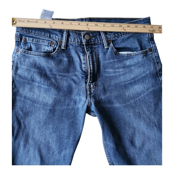 Men's Levis Blue Jeans Straight Leg 34 x 32 - Picture 6 of 10